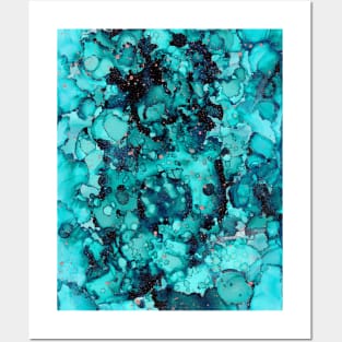 Abstract Blue Lagoon Posters and Art